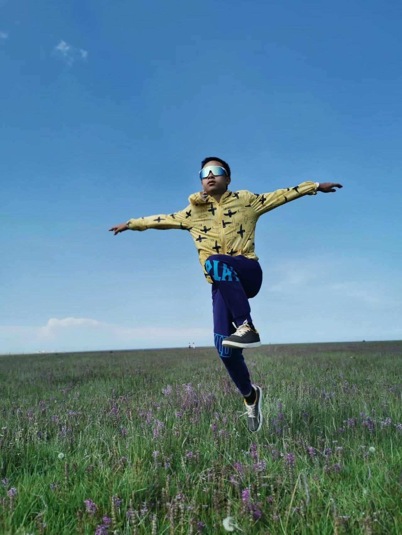 Jumping in the wildflowers
